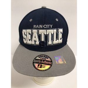 Seattle Rain City Blue Gray Snapback Hat